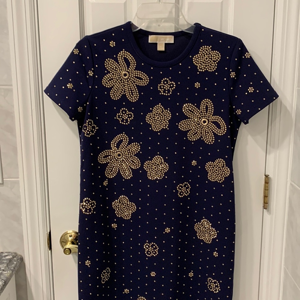 Michael Michael Kors navy gold studded dress